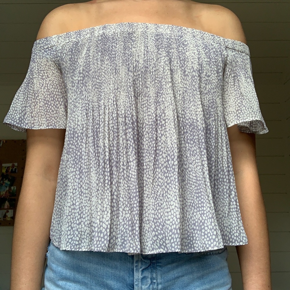 cute off the shoulder flowy top